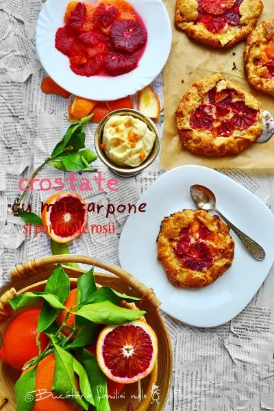 Crostate cu mascarpone si portocale rosii