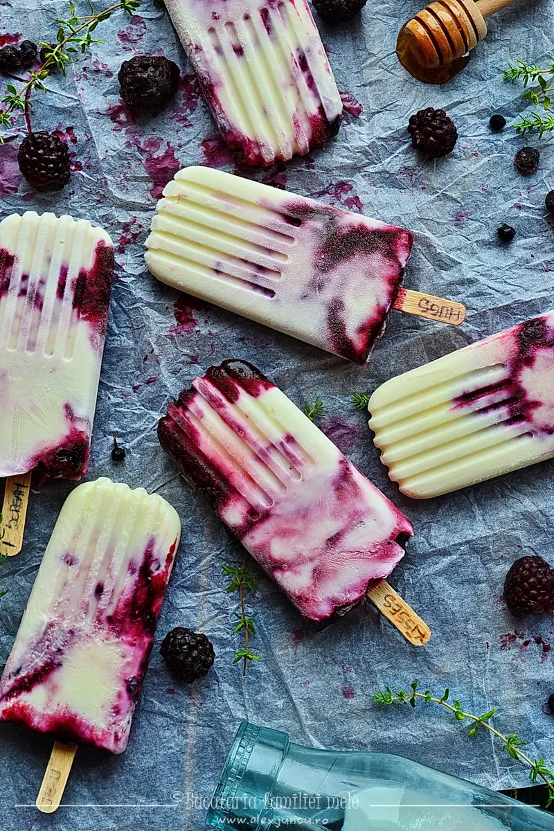 popsicle cu branza de capra si fructe