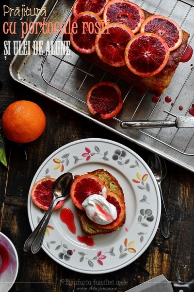 Prăjitură cu portocale roșii și ulei de alune