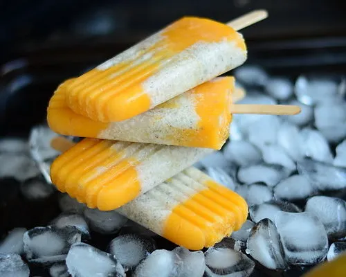 coconut chia mango popsicles