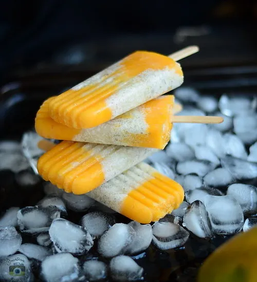 coconut chia mango popsicles