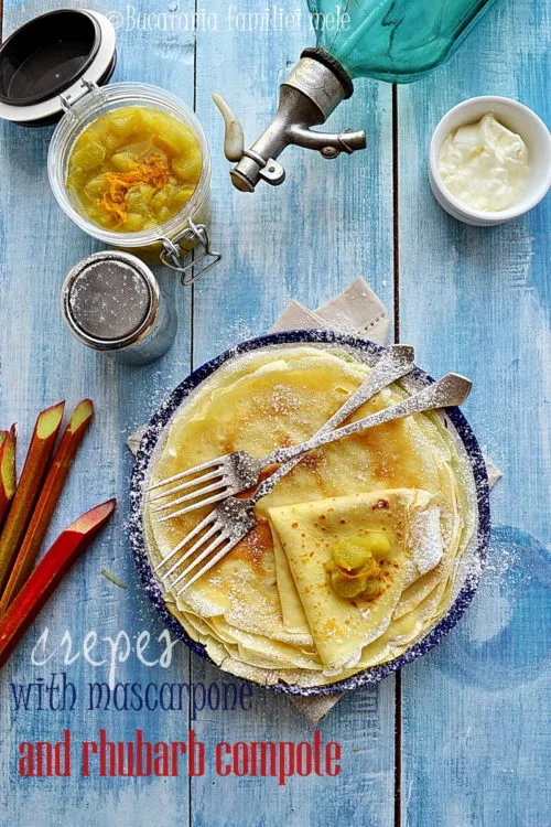 Compot de Rabarbar si Clatite cu Cardamom si Mascarpone