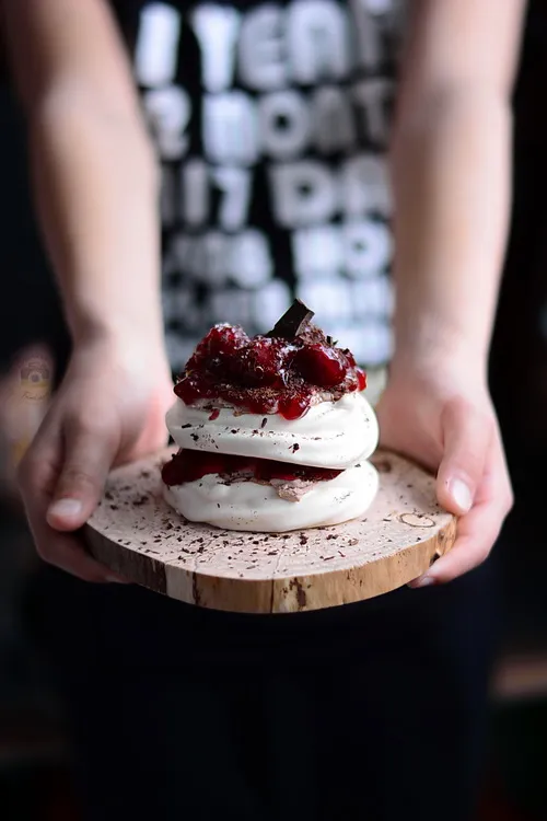 Black forest mini pavlova