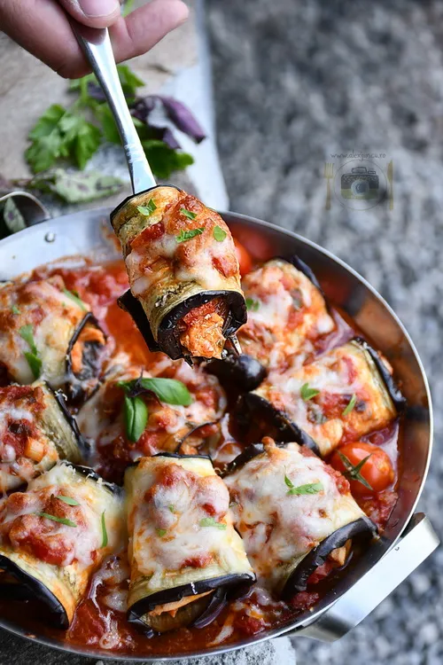 chicken eggplant roll ups