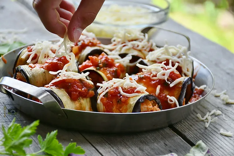 vinete cu mozarella topping