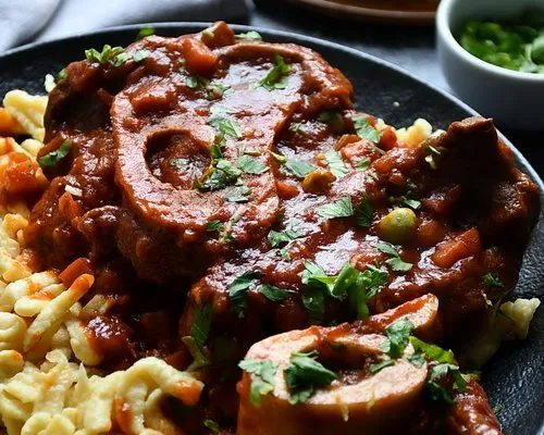 Osso buco cu Spätzle si gremolata